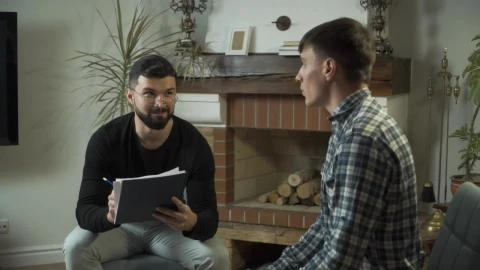 Video Stock Psychologist Counsels Man In Living Room Live Wallpaper Free - Free Live Wallpaper