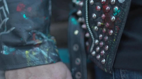 Video Stock Punk Man Wearing A Jacket Stained With Paint Live Wallpaper Free - Free Live Wallpaper