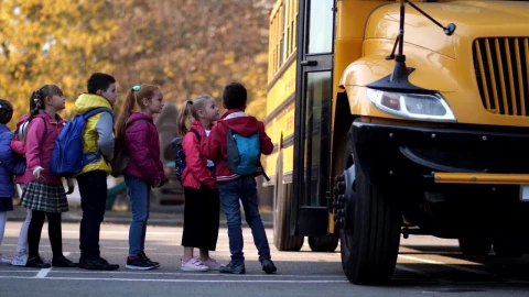 Video Stock Pupils Getting On A Yellow Bus Live Wallpaper Free - Free Live Wallpaper