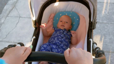 Video Stock Pushing A Young Baby In A Pram Live Wallpaper Free - Free Live Wallpaper