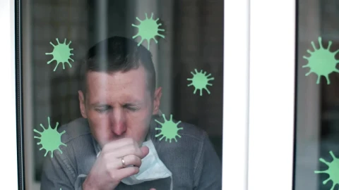 Video Stock Quarantined Man Coughing At Home Live Wallpaper Free - Free Live Wallpaper