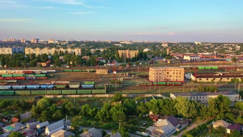 Video Stock Railway Station With Carriages Aerial Shot Live Wallpaper Free - Free Live Wallpaper