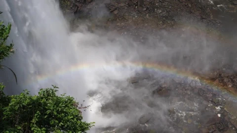 Video Stock Rainbow At The Bottom Of The Waterfall Live Wallpaper Free - Free Live Wallpaper