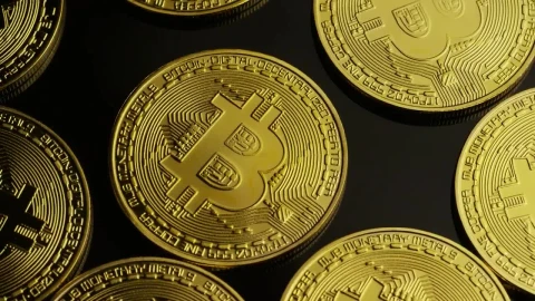 Video Stock Real Bitcoin Coins On A Black Surface Live Wallpaper Free - Free Live Wallpaper
