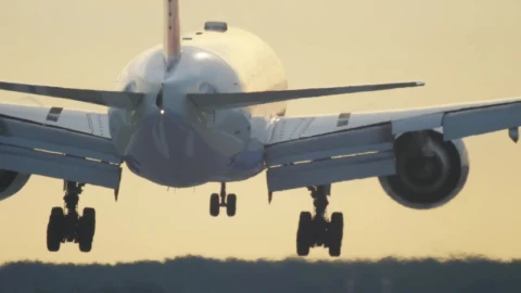 Video Stock Rear View Of Airplane Landing Live Wallpaper Free - Free Live Wallpaper