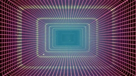 Video Stock Rectangular Passageway With D Neon Grid Walls Live Wallpaper Free - Free Live Wallpaper