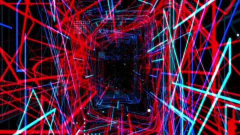 Video Stock Rectangular Tunnel With Neon Lasers Live Wallpaper Free - Free Live Wallpaper