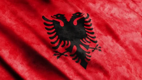 Video Stock Red Albania Flag Waving Live Wallpaper Free - Free Live Wallpaper
