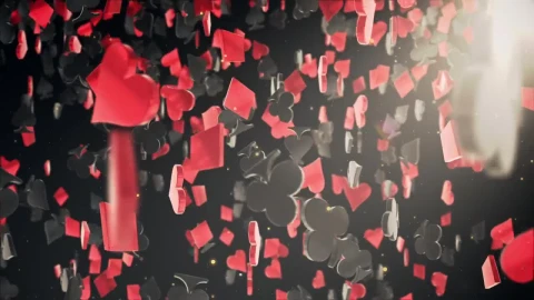 Video Stock Red And Black Poker Figures Falling D Live Wallpaper Free - Free Live Wallpaper