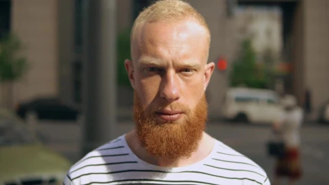 Video Stock Red Bearded Man Smiling Outdoors Live Wallpaper Free - Free Live Wallpaper