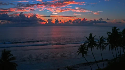Video Stock Red Ocean Sunset Live Wallpaper Free - Free Live Wallpaper