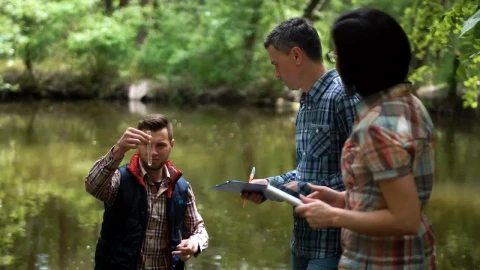 Free Stock Video Researchers Collecting Water Samples From The Lake Live Wallpaper - Free Live Wallpaper
