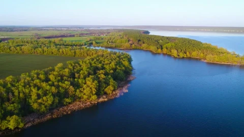 Free Stock Video River Near Farm Fields Aerial Shot Live Wallpaper - Free Live Wallpaper