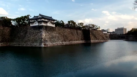 Free Stock Video River Surrounding A Japanese Medieval Castle Live Wallpaper - Free Live Wallpaper