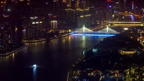 Free Stock Video River That Crosses A Vast City At Night Live Wallpaper - Free Live Wallpaper