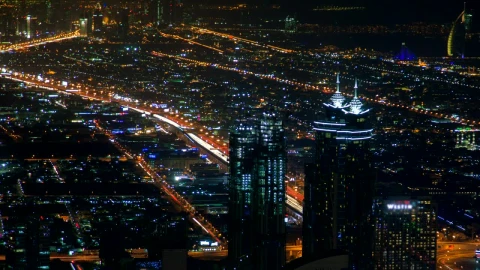 Free Stock Video Roads With Traffic In Dubais Night Live Wallpaper - Free Live Wallpaper