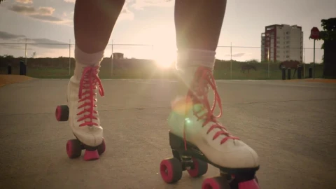 Free Stock Video Roller Skates Of A Girl When Skating Down An Empty Live Wallpaper - Free Live Wallpaper