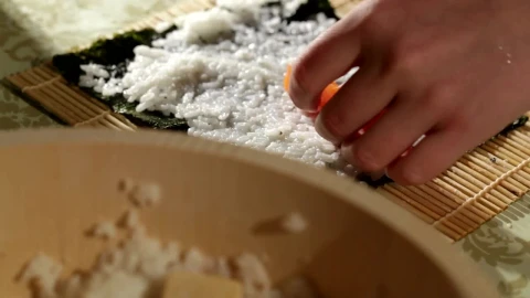 Free Stock Video Rolling A Sushi Roll Filled With Salmon Live Wallpaper - Free Live Wallpaper