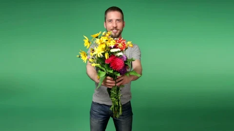 Free Stock Video Romantic Man Holding Flowers Live Wallpaper - Free Live Wallpaper