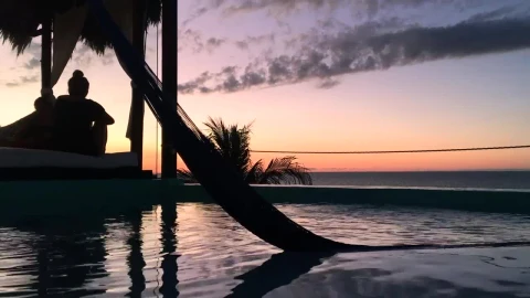 Free Stock Video Rooftop Pool Of A Bar Near The Sea Live Wallpaper - Free Live Wallpaper