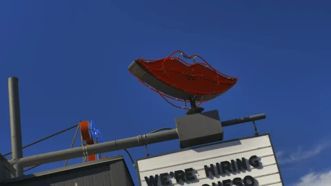 Free Stock Video Rotating Neon Sign Of Lips On Top Of A Business Live Wallpaper - Free Live Wallpaper