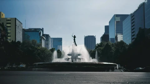 Free Stock Video Roundabout In The Form Of A Fountain In The City Live Wallpaper - Free Live Wallpaper