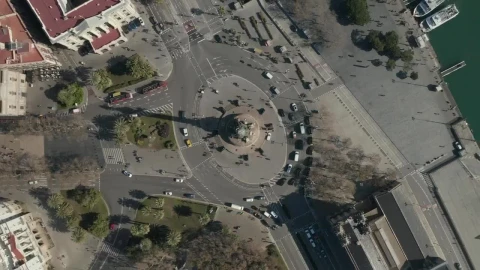 Free Stock Video Roundabout Near A Dock Top Aerial Shot Live Wallpaper - Free Live Wallpaper