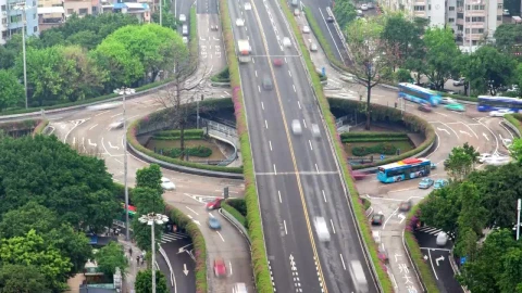 Free Stock Video Roundabout With Overpass And Fast Motion Traffic Live Wallpaper - Free Live Wallpaper