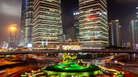 Free Stock Video Roundabout With Traffic And Skyscrapers Live Wallpaper - Free Live Wallpaper