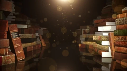 Free Stock Video Row Of D Book Stacks Piled Up In The Dark Live Wallpaper - Free Live Wallpaper