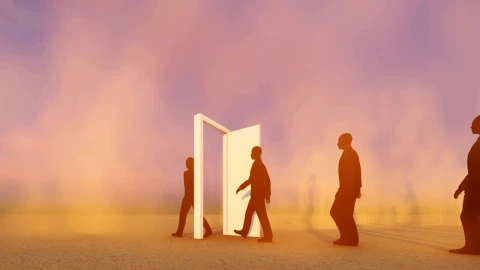 Free Stock Video Row Of Men Crossing A Gate In A Desert Live Wallpaper - Free Live Wallpaper