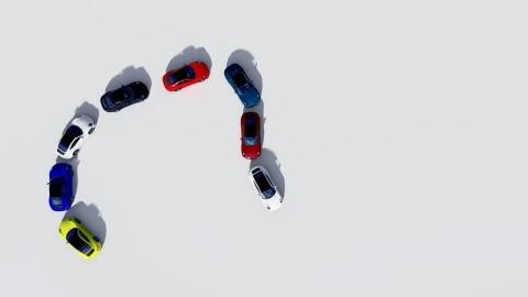 Free Stock Video Row Of Sports Car Moving On White Ground Live Wallpaper - Free Live Wallpaper