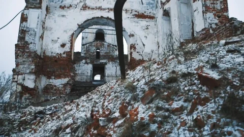 Free Stock Video Ruins Of An Old Church In The Snow Live Wallpaper - Free Live Wallpaper