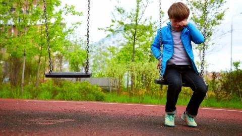 Free Stock Video Sad Lonely Boy Sitting On The Swings At The Playground Live Wallpaper - Free Live Wallpaper