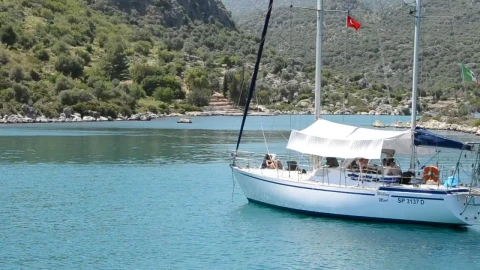 Free Stock Video Sailboat Anchored In A Small Bay Live Wallpaper - Free Live Wallpaper