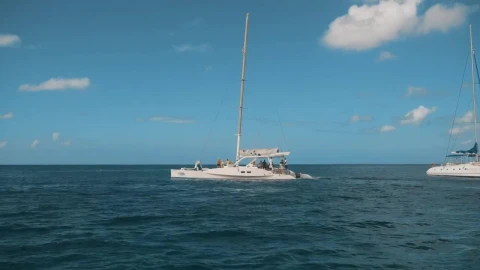 Free Stock Video Sailboat In The Open Sea During A Sunny Day Live Wallpaper - Free Live Wallpaper