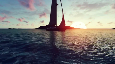 Free Stock Video Sailboat Sailing In A Paradisiacal Landscape Live Wallpaper - Free Live Wallpaper