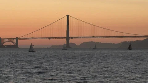 Free Stock Video Sailboats In Front Of The Golden Gate Bridge During Sunset Live Wallpaper - Free Live Wallpaper