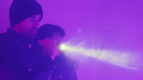 Free Stock Video Scared Man And Woman Exploring With A Flashlight Live Wallpaper - Free Live Wallpaper