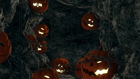 Free Stock Video Scary Caves With Happy Halloween Sign Live Wallpaper - Free Live Wallpaper