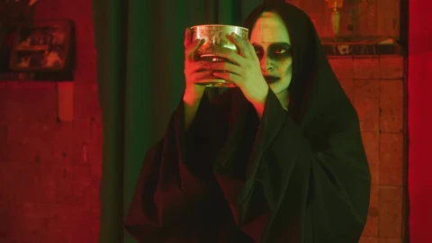 Free Stock Video Scary Ghost Nun Lifting A Chalice In A Church Live Wallpaper - Free Live Wallpaper