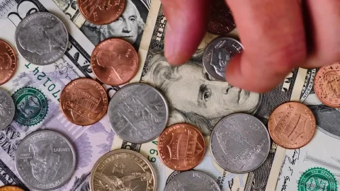 Free Stock Video Scene Covered In Bills And Coins As A Person Takes Live Wallpaper - Free Live Wallpaper