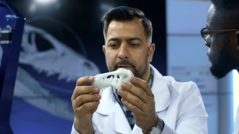 Free Stock Video Scientists Discussing About Dinosaur  D Printed Skull Live Wallpaper - Free Live Wallpaper
