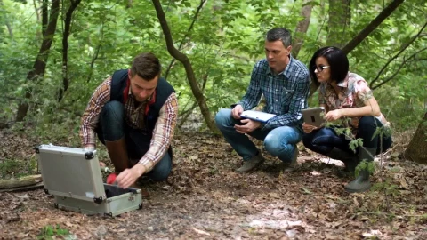 Free Stock Video Scientists Picking Up Ground Samples Live Wallpaper - Free Live Wallpaper
