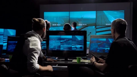 Free Stock Video Security Camera Crew Working In Control Center Live Wallpaper - Free Live Wallpaper