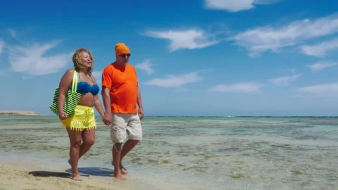 Free Stock Video Senior Couple Walking Along A Beach Live Wallpaper - Free Live Wallpaper