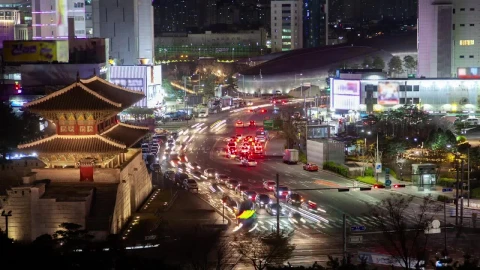 Free Stock Video Seoul City Night Lights And Traffic On The Street Live Wallpaper - Free Live Wallpaper