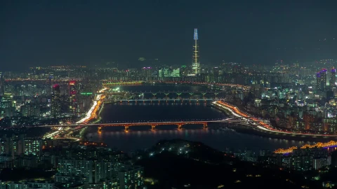 Free Stock Video Seoul City Time Lapse At Night Live Wallpaper - Free Live Wallpaper
