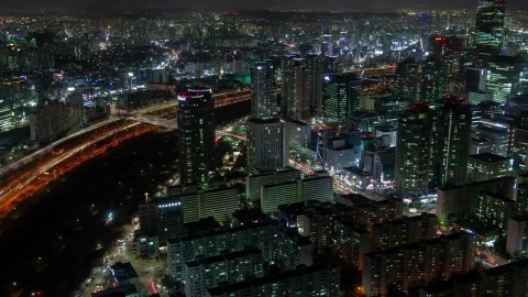 Free Stock Video Seoul City Night Lights And Traffic On The Streets Live Wallpaper - Free Live Wallpaper