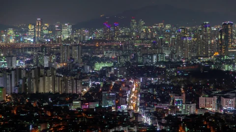 Free Stock Video Seoul Colorful City Night Lights And Traffic Live Wallpaper - Free Live Wallpaper